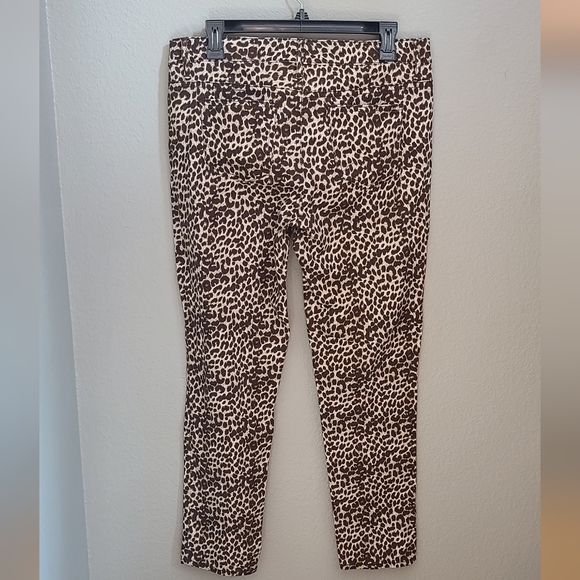 Ellen Tracy Pants Womens Animal Print Leopard Cheetah Print Betty Slim Ankle - Picture 3 of 5
